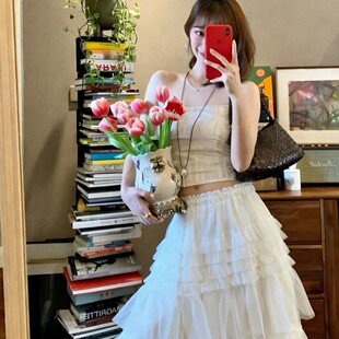 甜甜轻奢26年春款 层层蛋糕松紧腰半身裙BJH68107