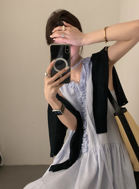 甜甜家荷叶边装饰收腰设计感连衣裙连衣裙(配腰绳)V603B29457