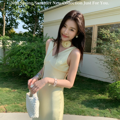 甜甜身优雅聚会长款背心裙2026连衣裙(不配花朵)YS1-Y18996-SH