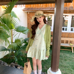 软糯马海毛卷边两穿针织开衫 99247 薄款 甜甜轻奢26年春款