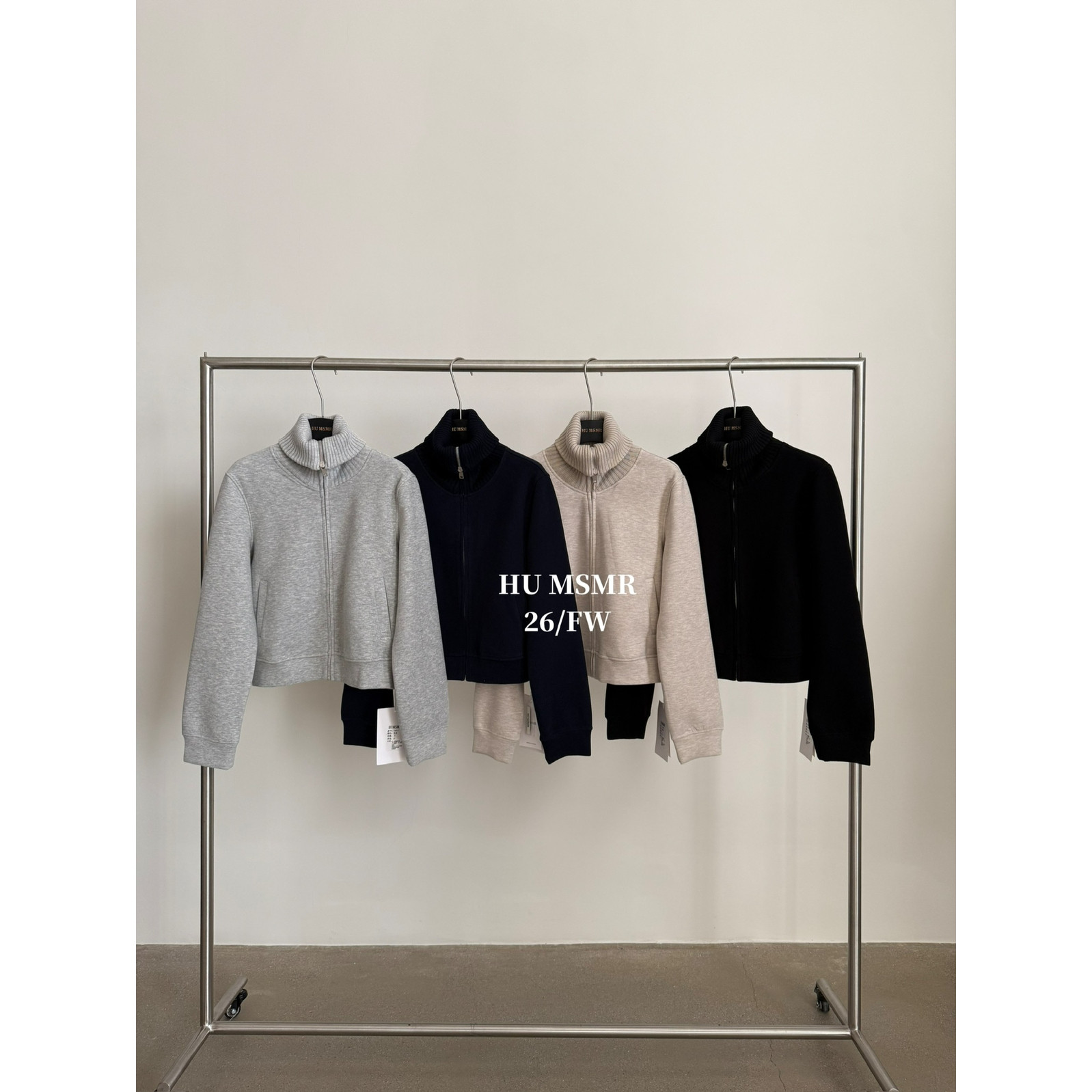 甜甜毛织拼接外套冬上新针织拼接高领加绒卫衣外套C6611