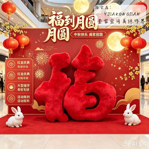 2026引流神器巨型毛绒福字抱抱