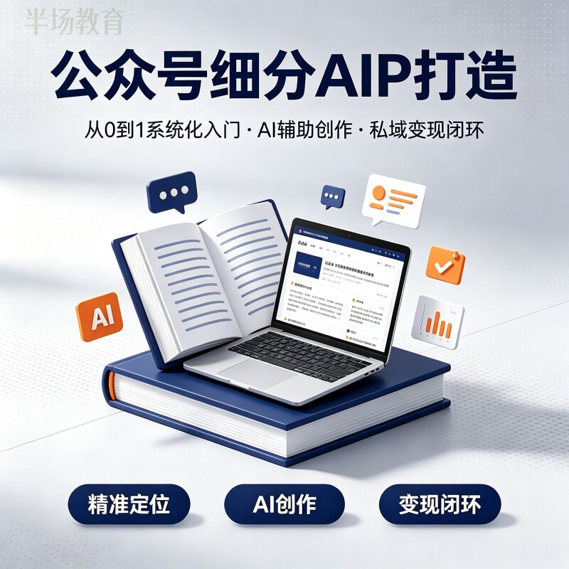 公众号运营教程零基础自媒体写作AI 辅助内容创作变现课程答疑