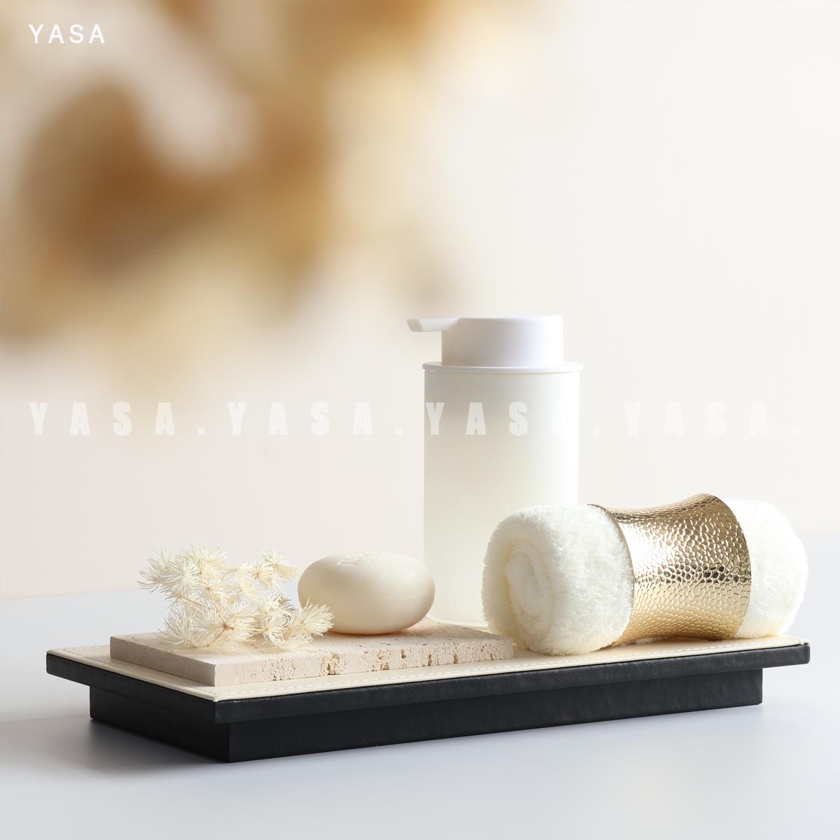 轻奢样板间家居卫浴女士洗漱用品按压瓶毛巾香皂套装搭配组合陈列