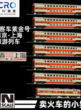 魔都机辆所 N比例 25B双层客车 紫金号列车 南京-上海 火车模型