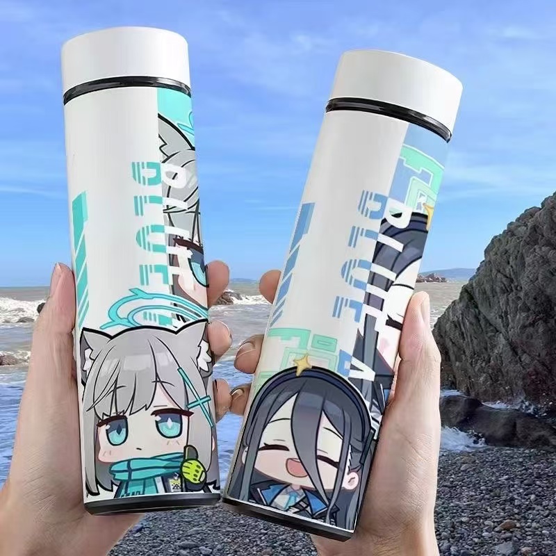 碧蓝档案水杯周边智能保温杯大容量小巧不锈钢轻便高颜值携带温度