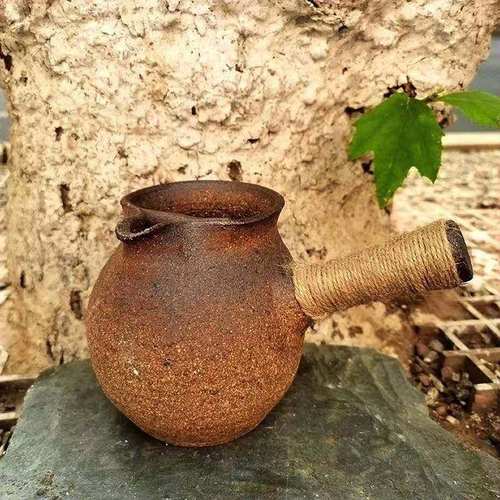云南粗陶烤茶罐手工复古柴窑煤烧餐饮具烤奶罐土陶公道杯煮茶壶罐