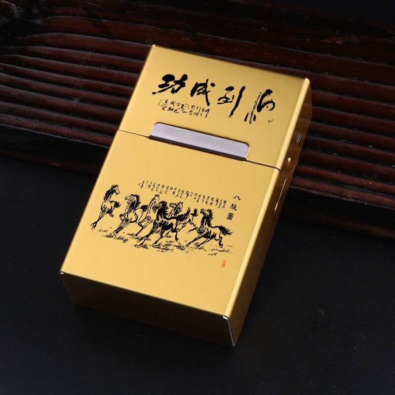 男士翻盖金属烟盒抗压防潮磁铁吸合铝合金装烟的盒子