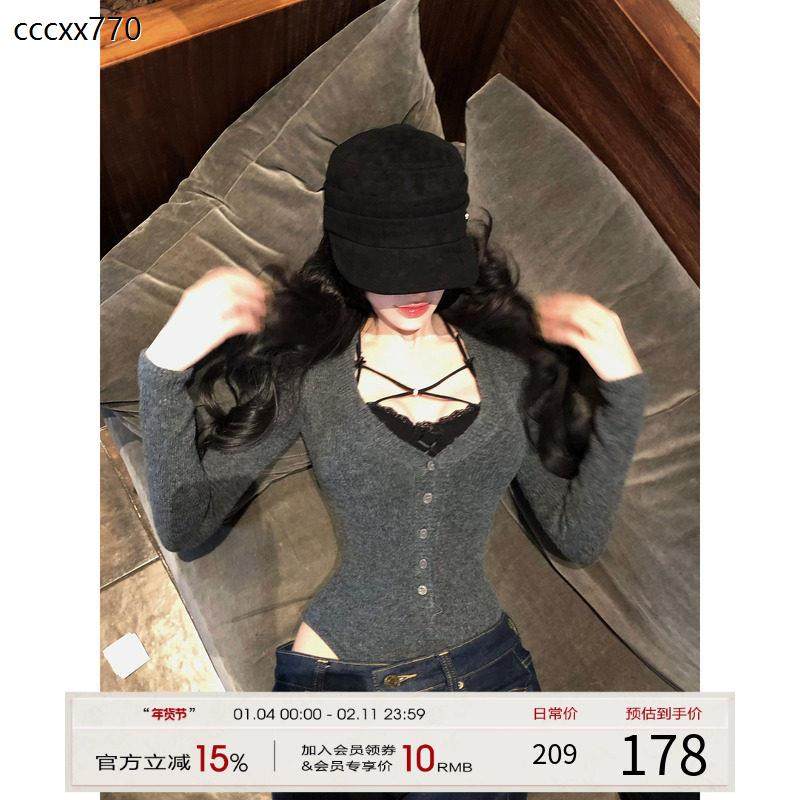 韩系针织上衣女2025冬季新款v领羊毛衫修身内搭针织衫