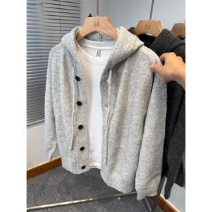 连帽针织开衫男韩版宽松毛衣外套男款秋冬季加厚卫衣男休闲潮外搭