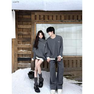 情侣装秋冬2025新款ins超火毛衣男女韩版宽松法式针织衫外套潮牌