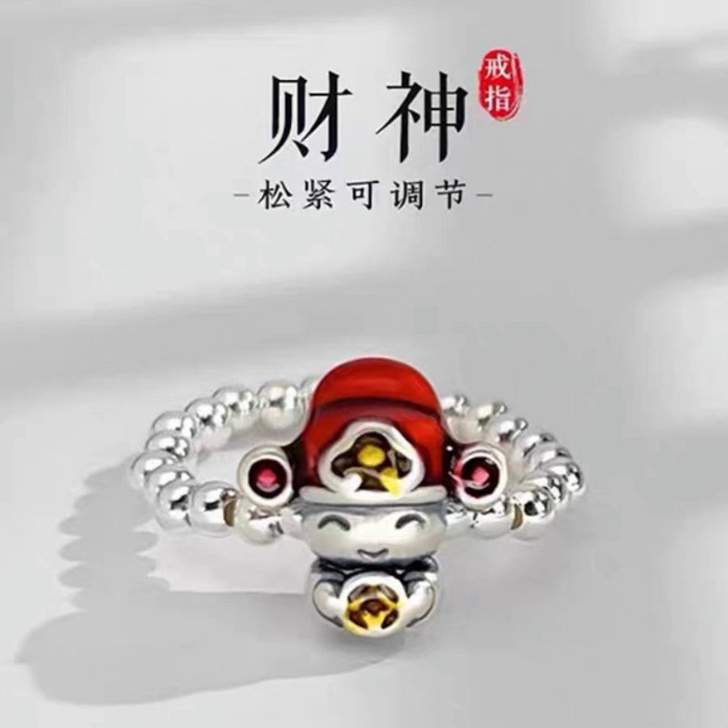 新款复古财神爷戒指环男女士款本