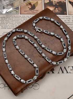 2024新款重工土耳其风格唐草纹镶石项链男女时尚新款大方