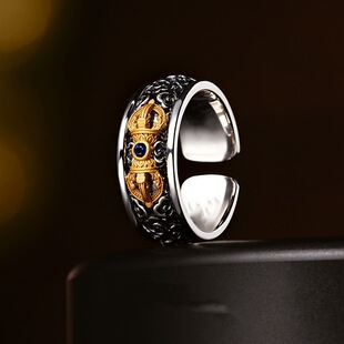 年新款复古做旧金刚杵戒指男藏式创意指环创意设计高级感