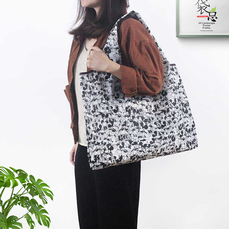 卡通购物袋便携可折叠环保袋买菜用的包包小动物印花手提袋收纳袋