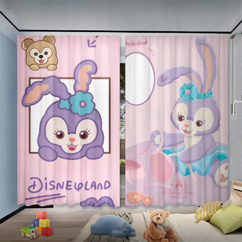 星黛露儿童房窗帘遮光2025新款挂钩女孩卧室卡通公主风飘窗遮阳帘