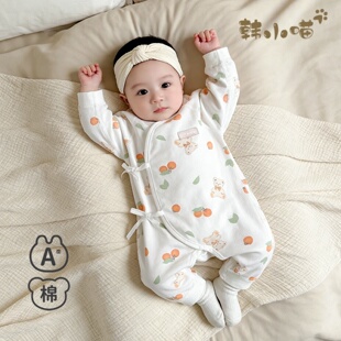 新生婴儿衣服0到3个月6初生宝宝a类纯棉连体爬服59码66刚出生睡衣