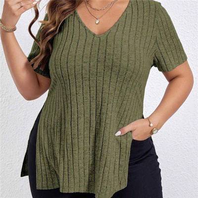 Plus size Women blouse summer t-shirt ladies tops XL-5XL上衣