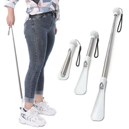 Shoe pullers, stainless steel telescopic shoe pullers, long-