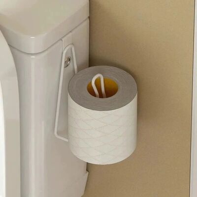 Wall Mounted Toilet Paper Holder No Drill Space Saving Toile