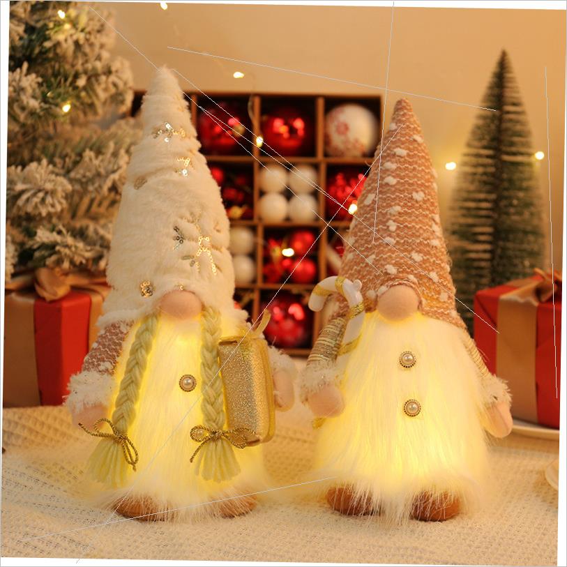 Christmas glitter plush faceless doll glowing Rudolph doll