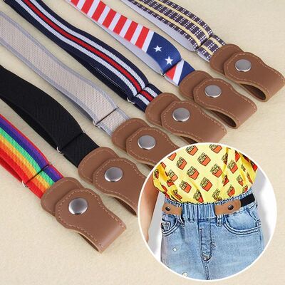 New Kids Buckle-Free Elastic Belt Waist No Buckle Stretch Be