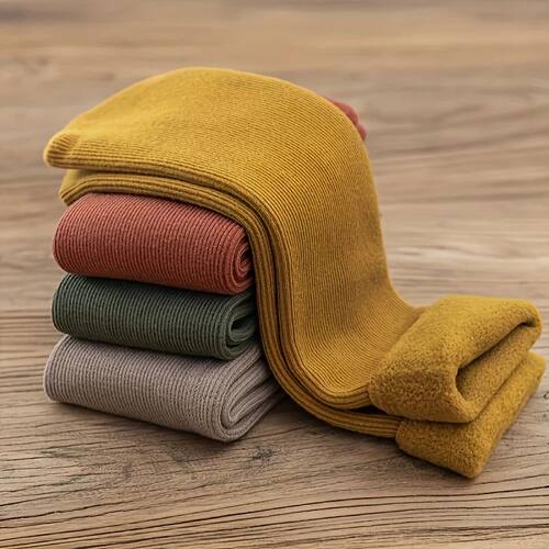 5 Pairs Japanese Winter Mid-Length Socks, Thick Velour, Clas