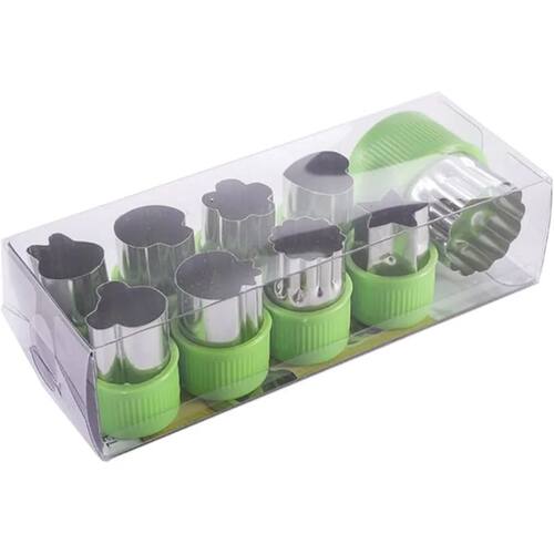 12Pcs Cookie & Vegetable Embossing Set - Stainless Steel Sha