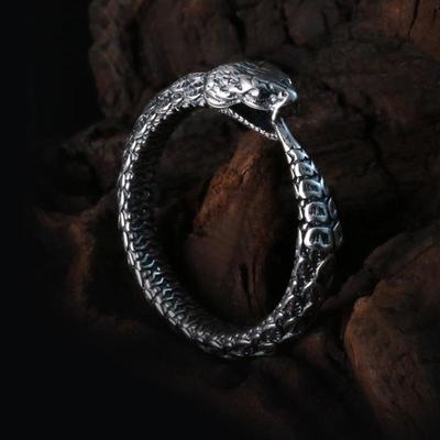 Chiba men's Thai silver ring tailed snake silver ornaments E