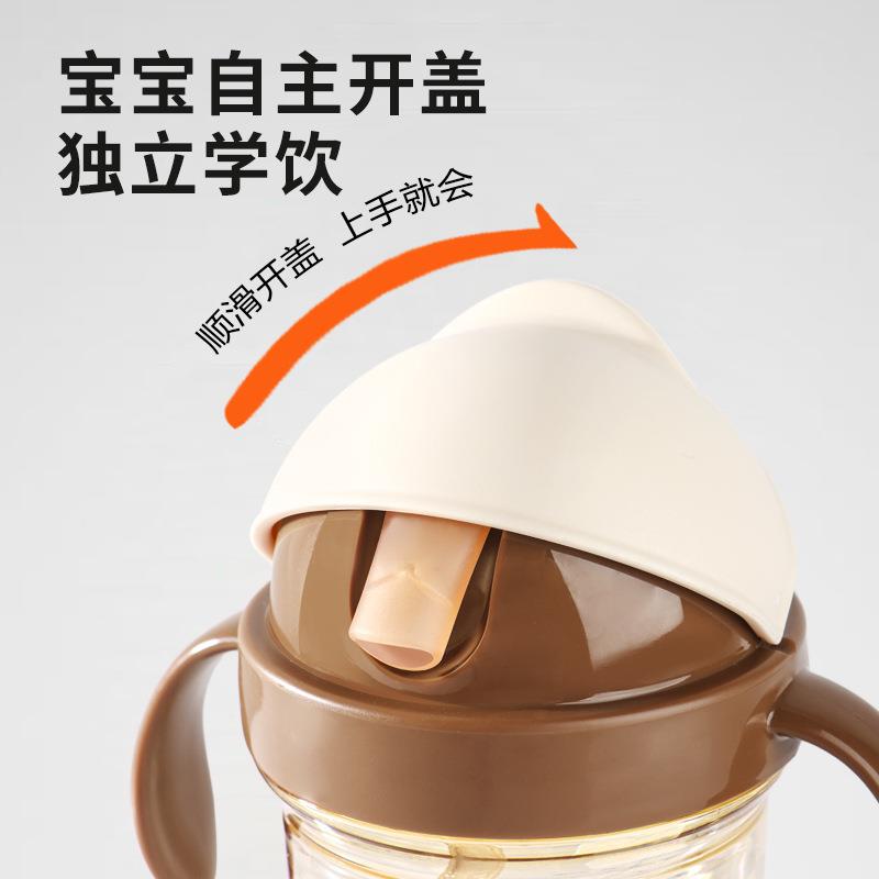 维迪熊吸管杯儿童学饮杯1岁以上喝奶幼儿园宝宝PPSU水杯直饮奶瓶