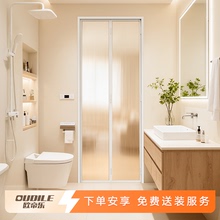 铝合金厨房推拉门折叠隐形门极窄新型无地轨开放式厨房隔断门玻璃