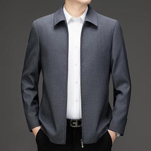 WL松外套克中毛年爸爸装 宽2009 翻领料 新款 年高档羊毛夹男中秋季