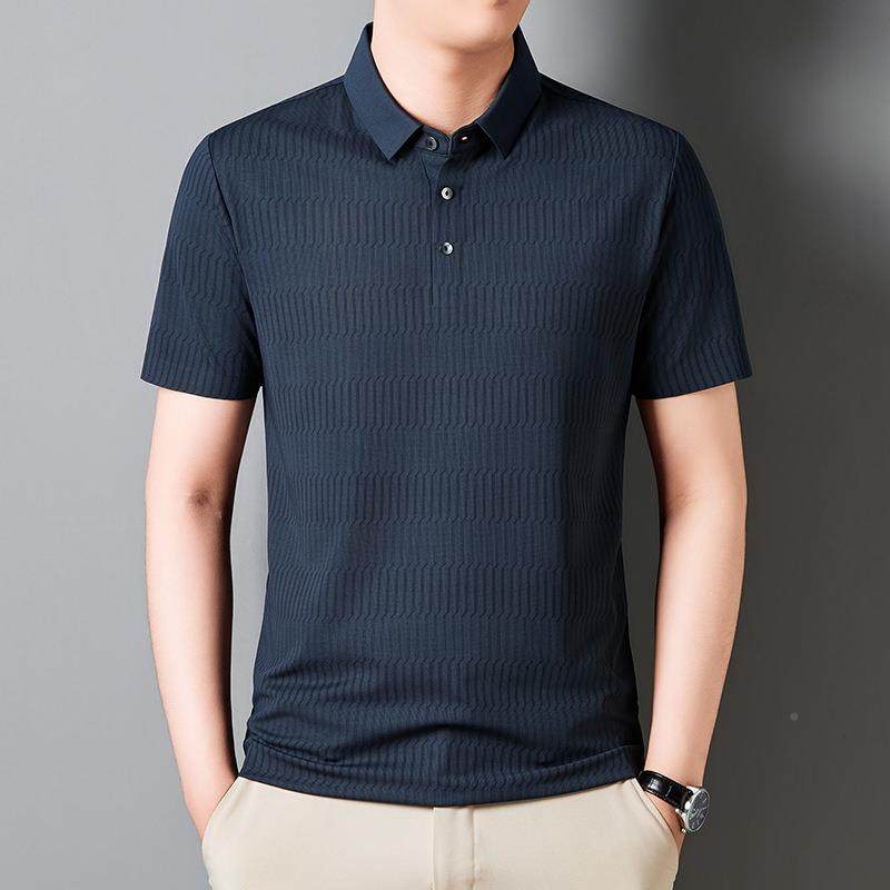 新款夏季士短袖恤蚕桑丝恤衫时尚男K0808-X休闲码半袖冰丝体大恤