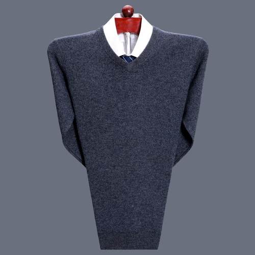 冬装厚款男羊LAG绒式衫时尚休毛闲中年男士字秋领打底针织毛衣