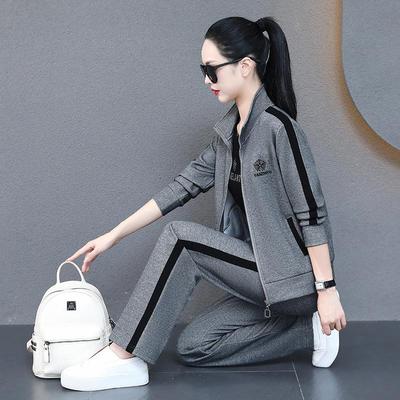新运动套装女春秋年外款72788时尚洋气套开衫大三码件套
