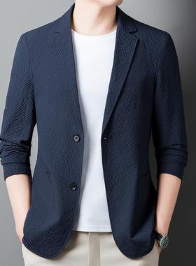 99126搭高端轻奢装春季单西时尚中青年百薄款西服男设计纯色西装