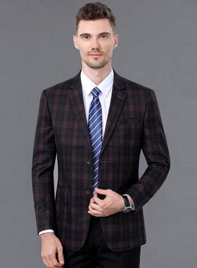 春秋男士休闲服外套羊毛上衣中呢年修装身毛西2050装春西季爸爸薄