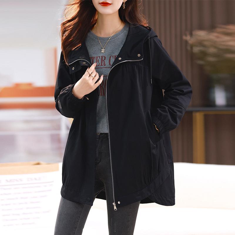 丽3003衣女新春秋款中长款大衣今流行欧货显瘦早春年大码风胖外套