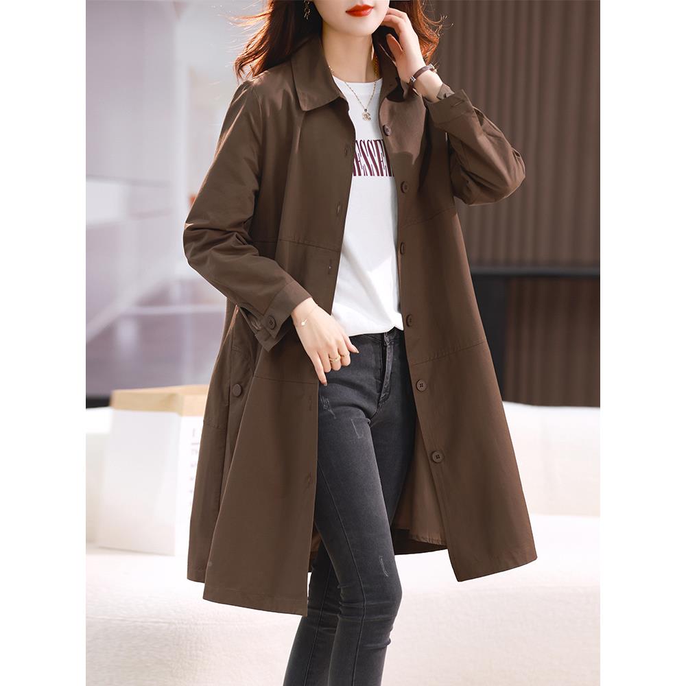 中亮长款风衣士女丽3大码胖新款今年流行气质时尚漂显瘦女大衣