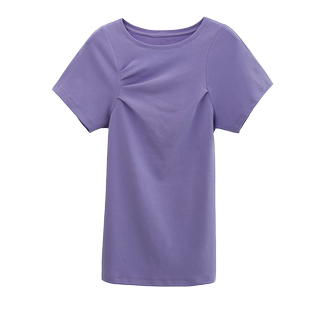 【到手79元】打破常规 设计感薄款宽松短袖T恤白色纯棉上衣女夏季