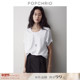 到手99元 慵懒风大u领廓形短袖 T恤衫 韩版 宽松锁骨体恤上衣女夏