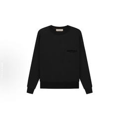 FEAR OF GOD ESSENTIALS 22SS胸前黑色植绒logo圆领套头卫衣