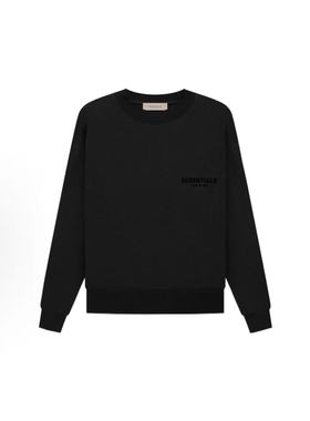 FEAR OF GOD ESSENTIALS 22SS胸前黑色植绒logo圆领套头卫衣