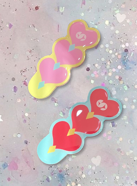 shanahs 《爱心发夹》彩色刘海夹礼物爱心头饰边夹发饰可爱发卡