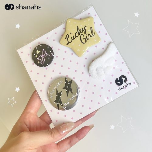 shanahs古早吧唧四件套包包徽章天使翅膀胸针挂饰追星