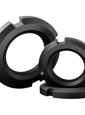 国标圆螺母锁紧螺帽并帽 GB812止退螺母开槽螺母圆形反牙螺母