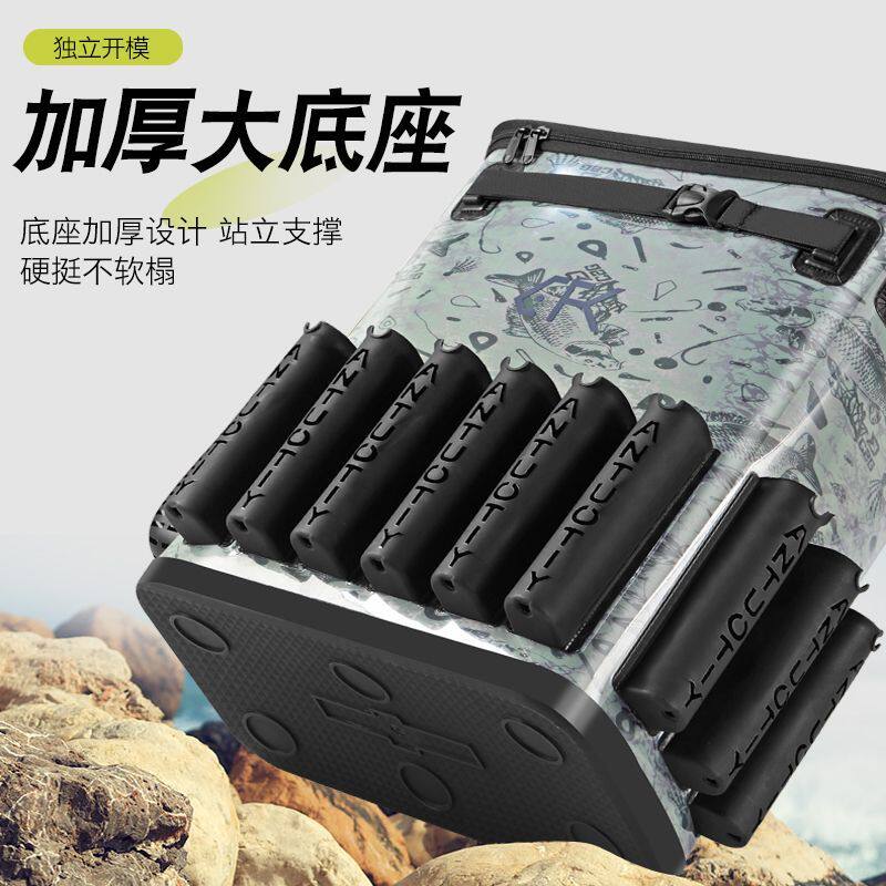 新款加厚EVA钓椅桶包鱼竿包多功能收纳鱼竿渔具椅包便携双肩背包.