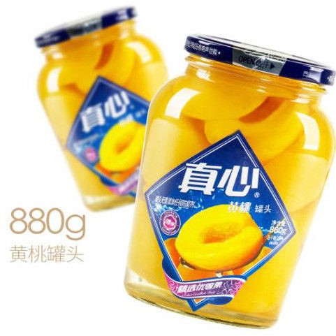 880g真心罐头糖水黄桃罐头即食黄桃罐头特产糖水罐头包邮