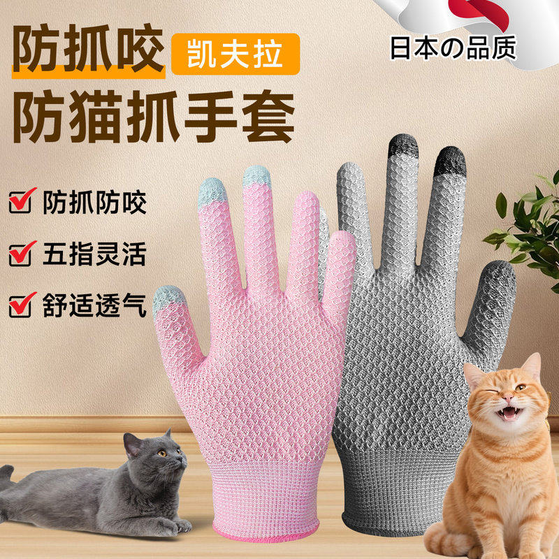 防猫抓手套咬撸宠物仓鼠儿童猫咪喂食鹦鹉兔子成人训狗犬喂药鸟小