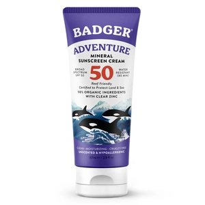 美国Badger贝吉灌我爱自然防晒隔离霜SPF50 SPF40 Sunscreen-87ML